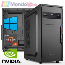 PC linea OFFICE AMD RYZEN 5 3600 6 Core - Ram 8 GB - HD 2 TB - DVD - nVidia GT 710 2 GB - Windows 10 Pro