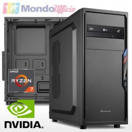 PC linea OFFICE AMD RYZEN 7 3700X 8 Core 4,40 Ghz - Ram 16 GB - SSD M.2 500 GB - nVidia GT 710 2 GB - DVD - Card reader