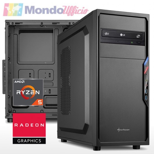 PC linea OFFICE AMD RYZEN 5 5600G 4,40 Ghz - Ram 16 GB DDR4 - SSD M.2 256 GB - DVD - Card reader