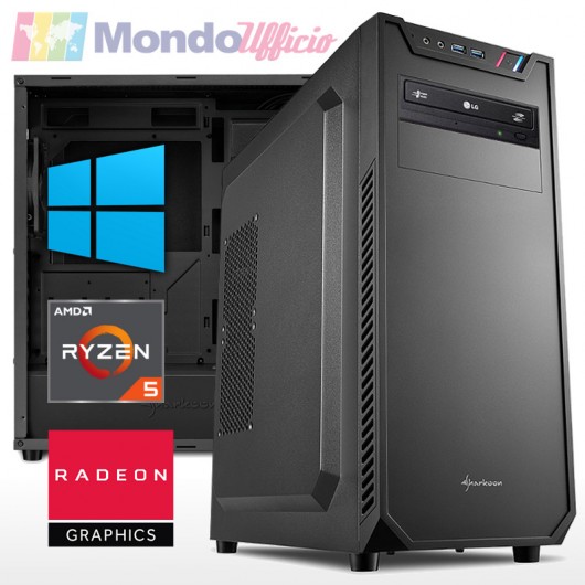 PC linea OFFICE AMD RYZEN 5 5600G 4,40 Ghz - Ram 32 GB DDR4 - SSD M.2 1 TB - DVD - Windows 10 Pro