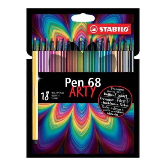 Pennarelli Stabilo Pen 68 arty - tratto 1 mm - colori assortiti - Conf. 18  pezzi - 6818-1-20