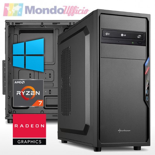 PC linea OFFICE AMD RYZEN 7 7700 - Ram 16 GB DDR5 - SSD M.2 500 GB - HD 2 TB - DVD - Windows 10/11 Pro