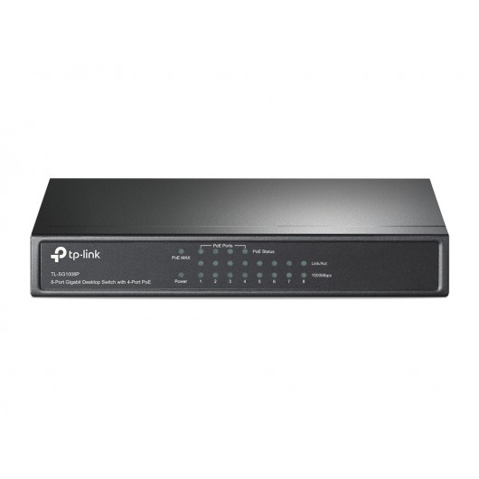 TP-Link TL-SG1008P switch di rete Non gestito Gigabit Ethernet (10 100 1000) Supporto Power over Ethernet (PoE) Nocciola
